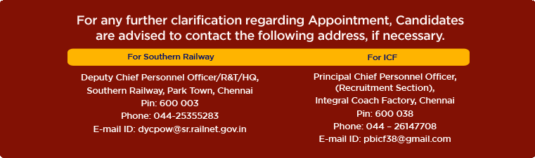 For any further clarification regarding Appointment, Candidates are advised to contact the following address, if necessary.